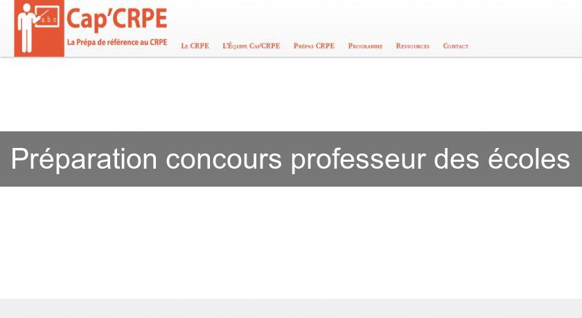 Préparation concours professeur des écoles Préparation concours professeur des écoles