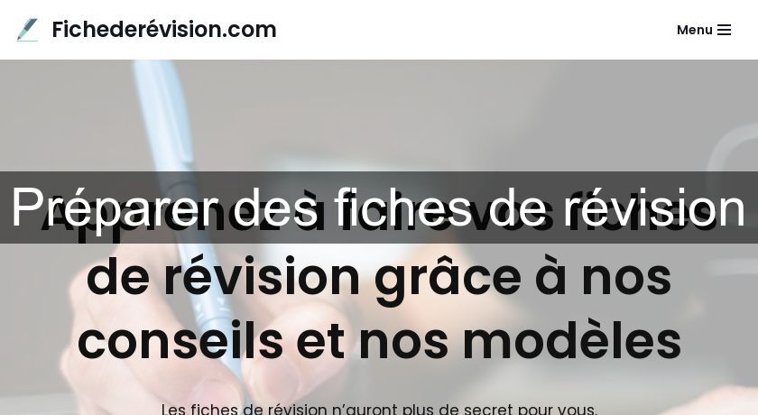 Préparer des fiches de révision Préparer des fiches de révision