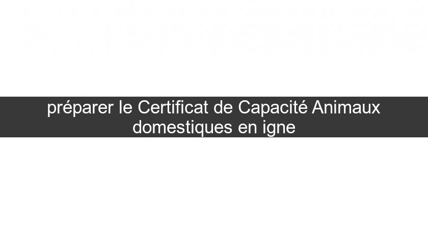 préparer le Certificat de Capacité Animaux domestiques en igne préparer le Certificat de Capacité Animaux domestiques en igne
