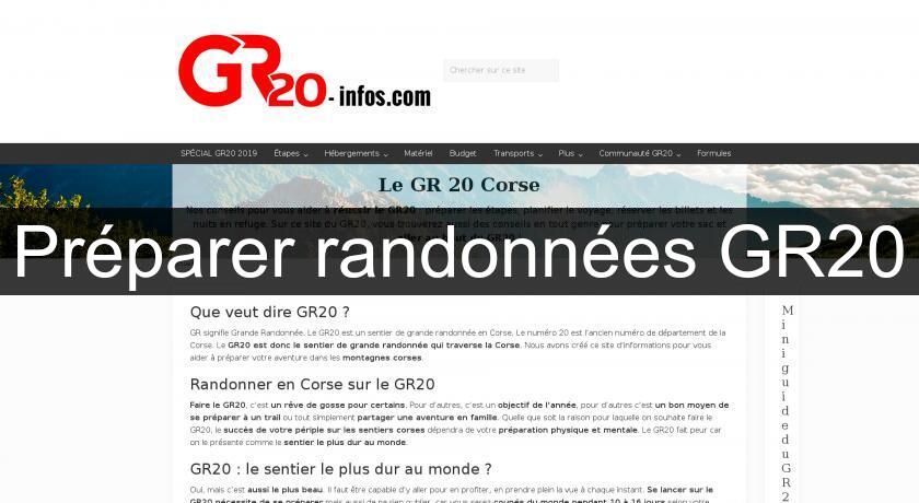 Préparer randonnées GR20 Préparer randonnées GR20