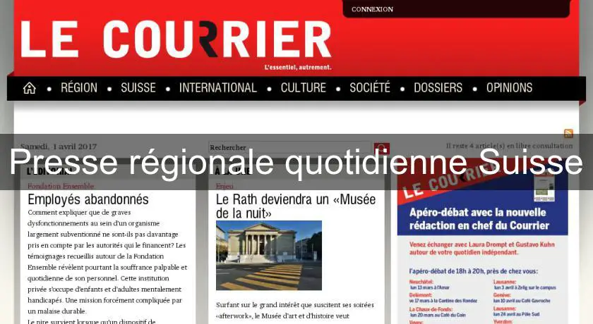 Presse régionale quotidienne Suisse