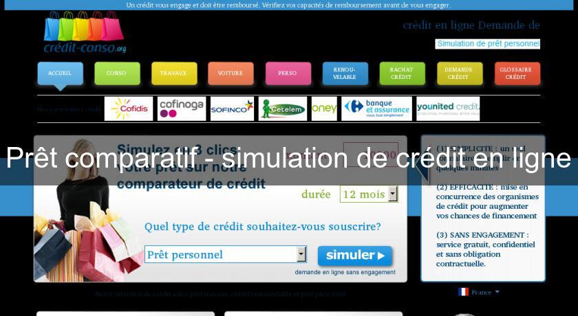 Prêt comparatif - simulation de crédit en ligne Prêt comparatif - simulation de crédit en ligne