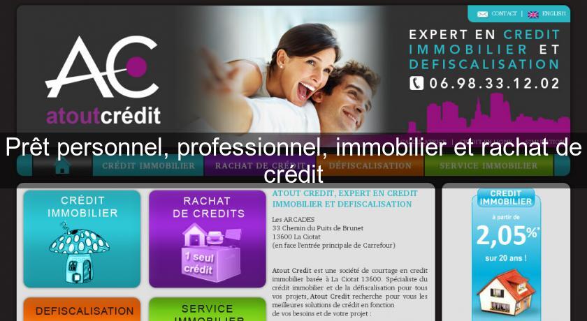 Prêt personnel, professionnel, immobilier et rachat de crédit