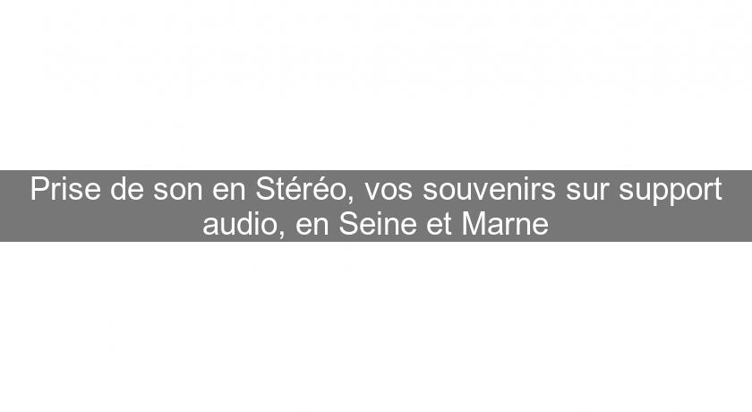 Prise de son en Stéréo, vos souvenirs sur support audio, en Seine et Marne