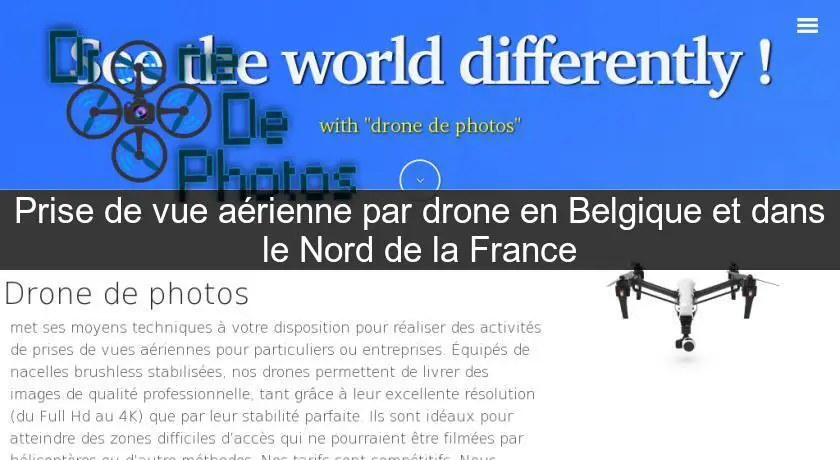 Prise de vue aérienne par drone en Belgique et dans le Nord de la France