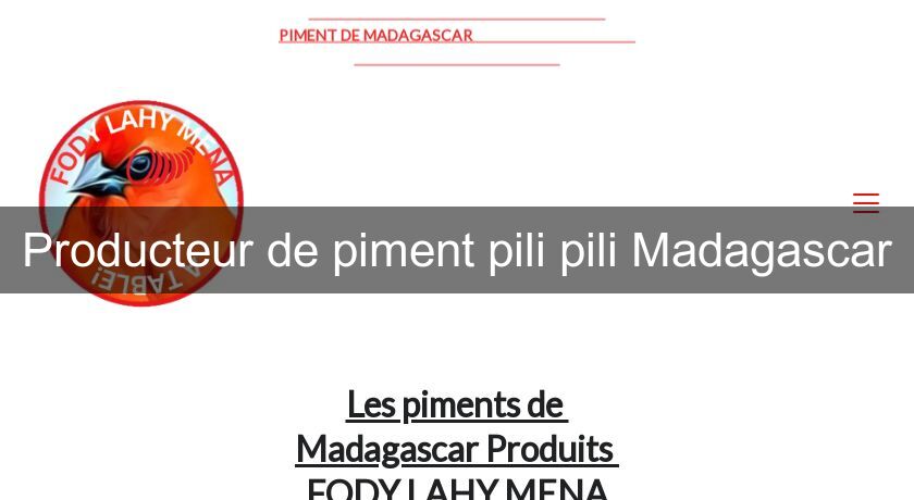 Producteur de piment pili pili Madagascar Producteur de piment pili pili Madagascar