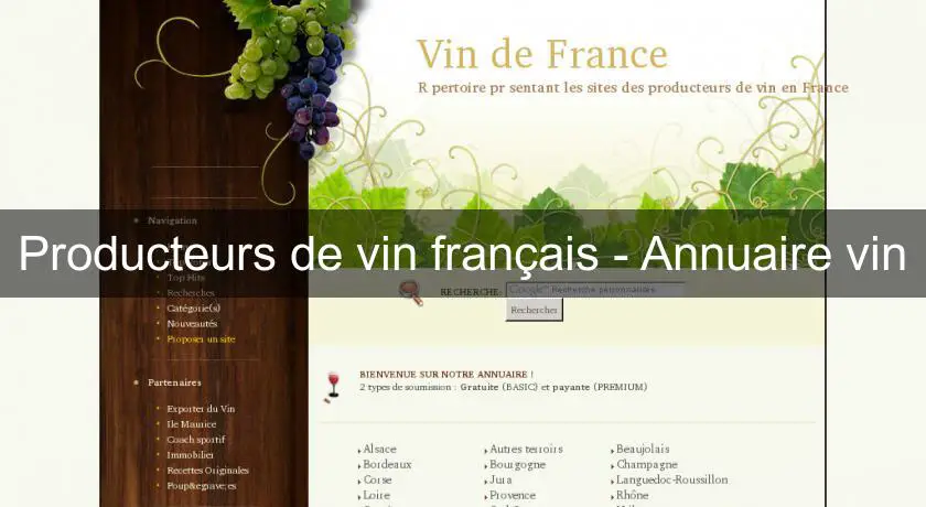 Producteurs de vin français - Annuaire vin