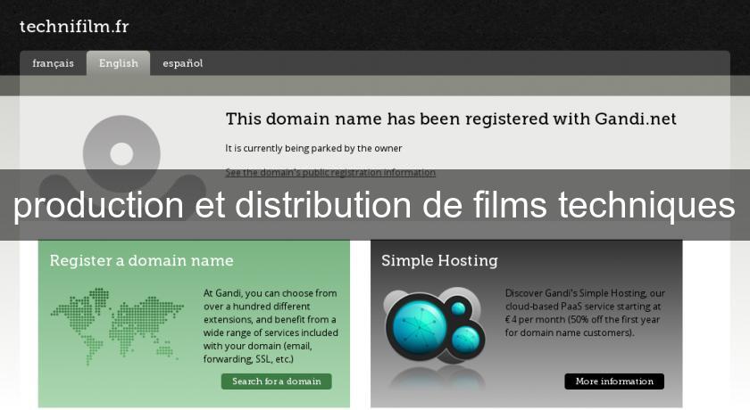 production et distribution de films techniques