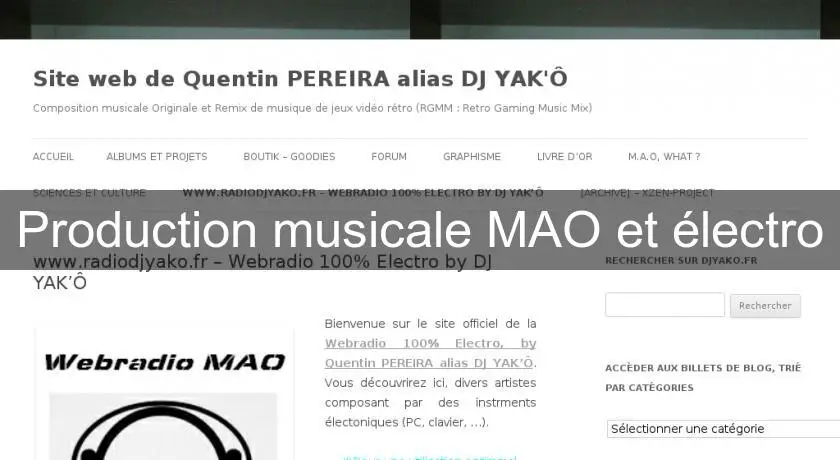 Production musicale MAO et électro