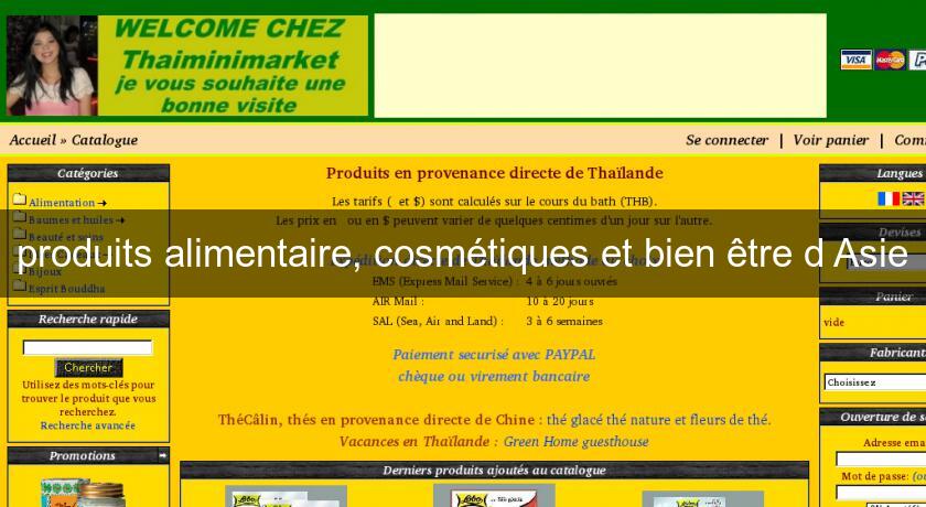 produits alimentaire, cosmétiques et bien être d'Asie produits alimentaire, cosmétiques et bien être d'Asie