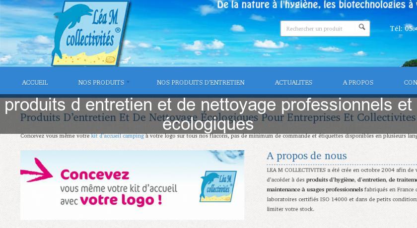 produits d'entretien et de nettoyage professionnels et écologiques