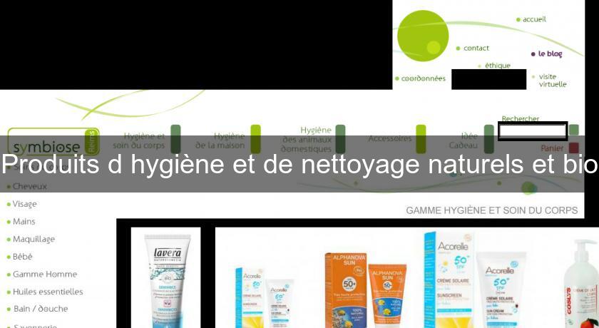 Produits d'hygiène et de nettoyage naturels et bio Produits d'hygiène et de nettoyage naturels et bio