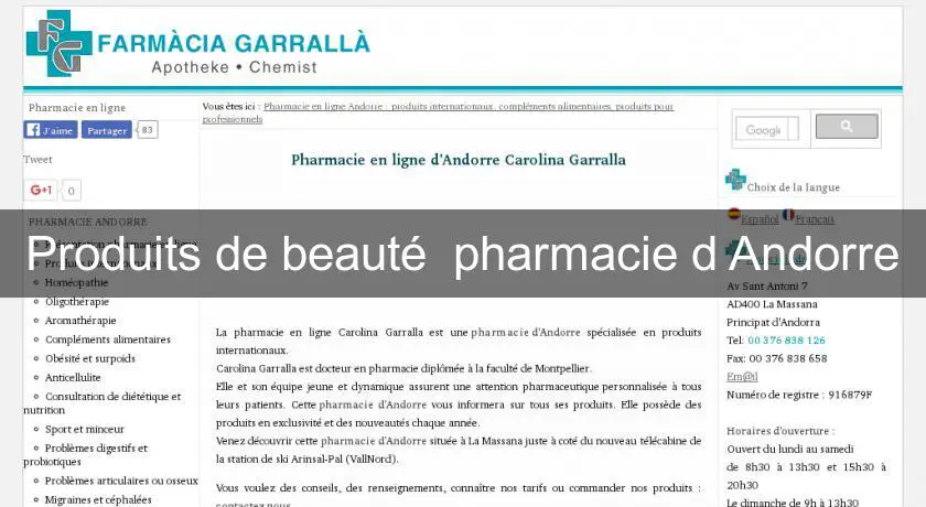 Produits de beauté  pharmacie d'Andorre