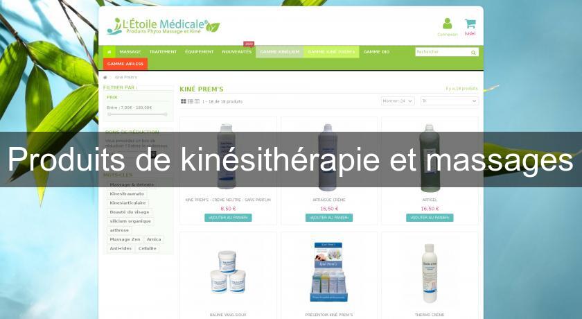 Produits de kinésithérapie et massages