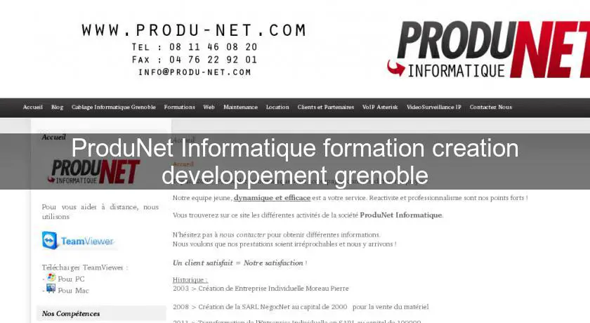 ProduNet Informatique formation creation developpement grenoble