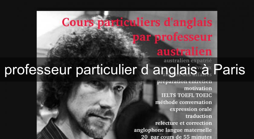 professeur particulier d'anglais à Paris 