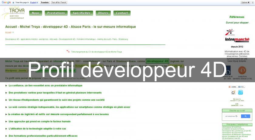 Profil développeur 4D Profil développeur 4D