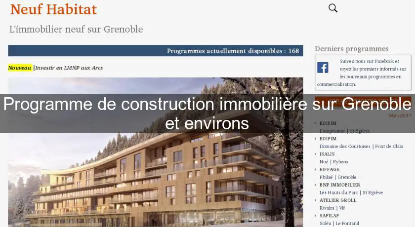 Programme de construction immobilière sur Grenoble et environs