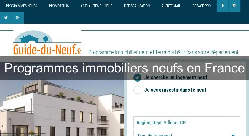 Programmes immobiliers neufs en France