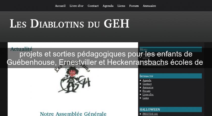 projets et sorties pédagogiques pour les enfants de Guébenhouse, Ernestviller et Heckenransbachs écoles de projets et sorties pédagogiques pour les enfants de Guébenhouse, Ernestviller et Heckenransbachs écoles de