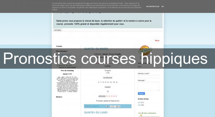 Pronostics courses hippiques Pronostics courses hippiques