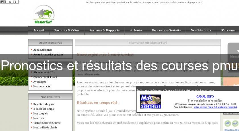 Pronostics et résultats des courses pmu Pronostics et résultats des courses pmu