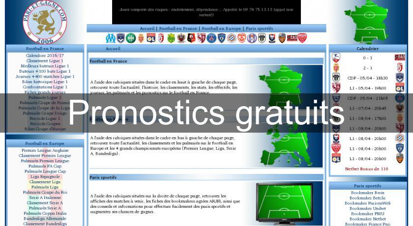 Pronostics gratuits Pronostics gratuits