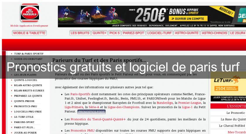 Pronostics gratuits et logiciel de paris turf