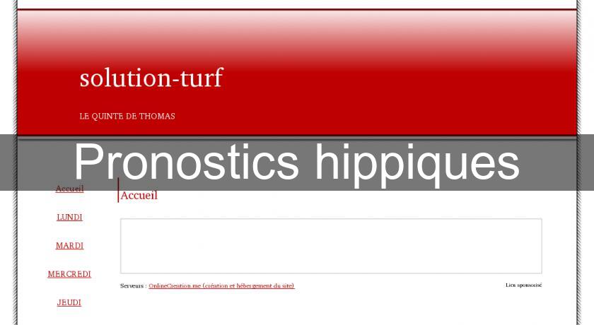 Pronostics hippiques Pronostics hippiques