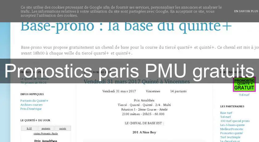 Pronostics paris PMU gratuits