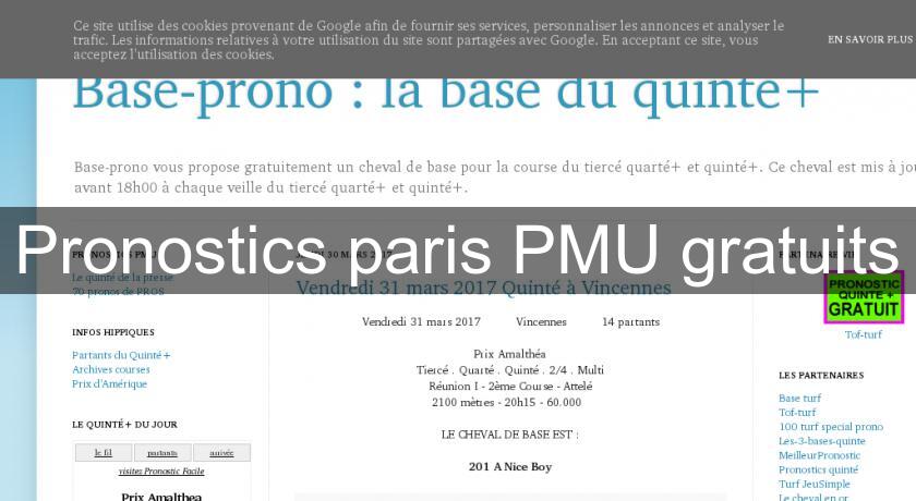 Pronostics paris PMU gratuits Pronostics paris PMU gratuits