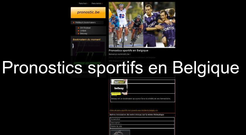 Pronostics sportifs en Belgique Pronostics sportifs en Belgique