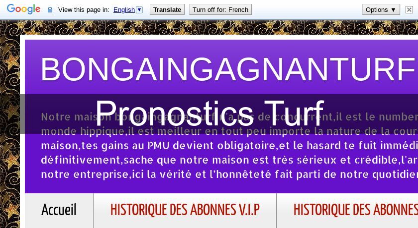 Pronostics Turf Pronostics Turf
