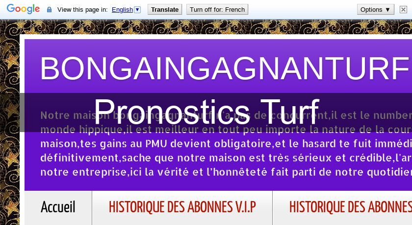 Pronostics Turf