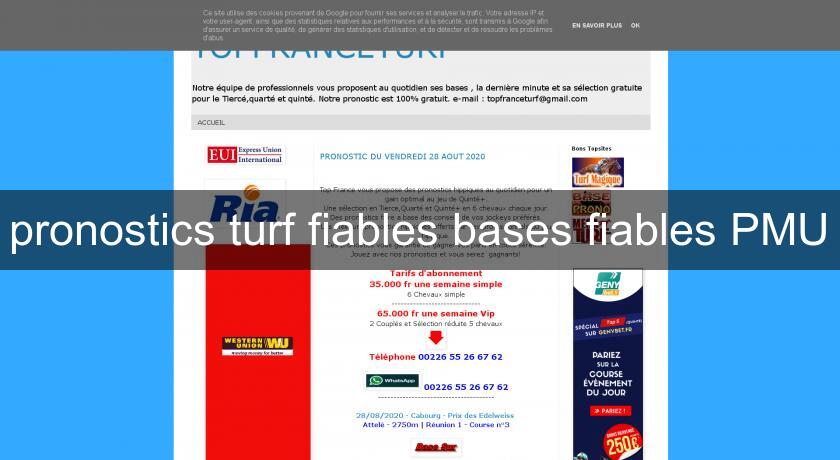 pronostics turf fiables bases fiables PMU pronostics turf fiables bases fiables PMU