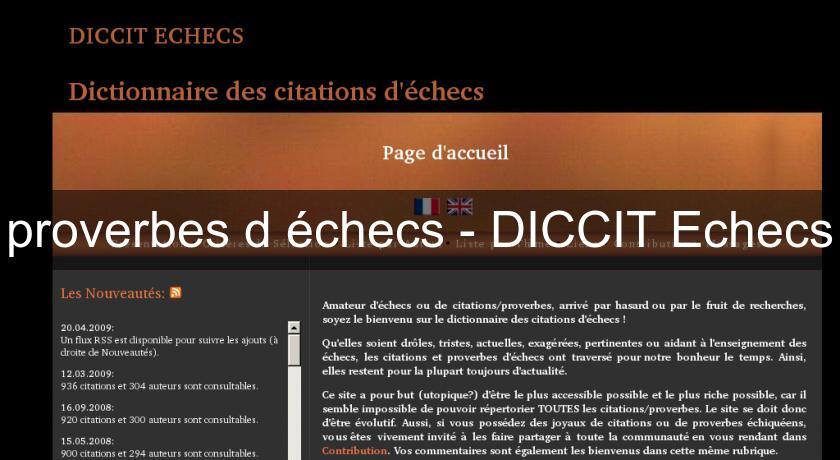 proverbes d'échecs - DICCIT Echecs