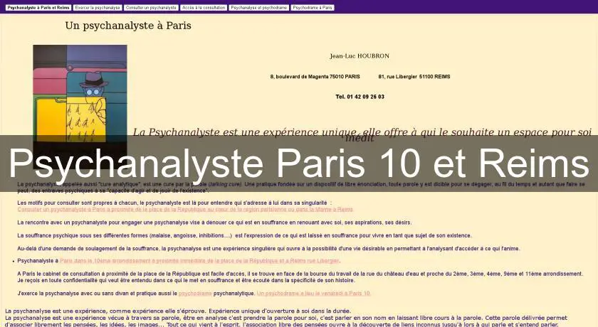 Psychanalyste Paris 10 et Reims