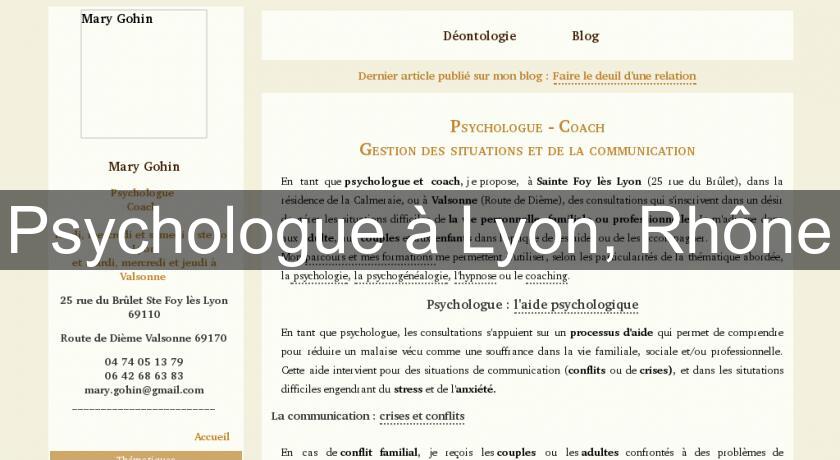 Psychologue à Lyon, Rhône Psychologue à Lyon, Rhône