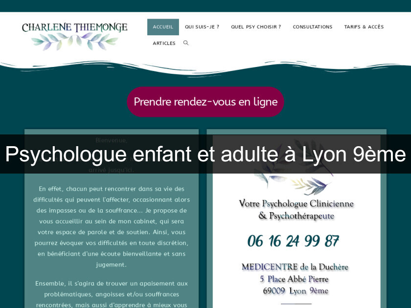 Psychologue enfant et adulte à Lyon 9ème