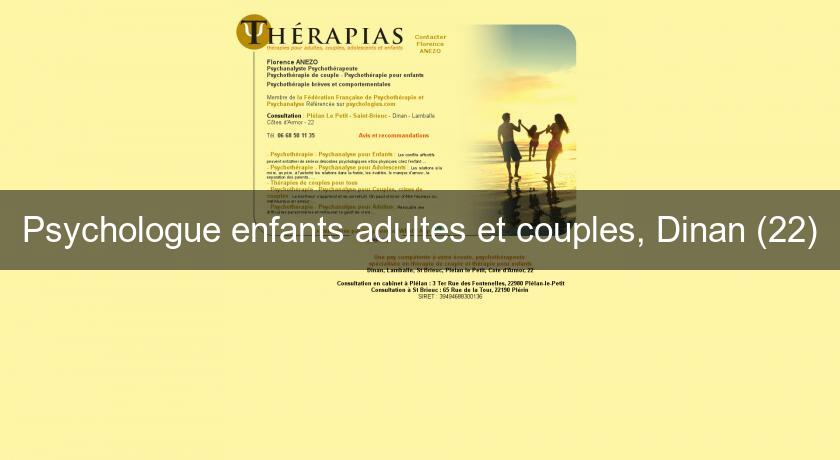 Psychologue enfants adultes et couples, Dinan (22)