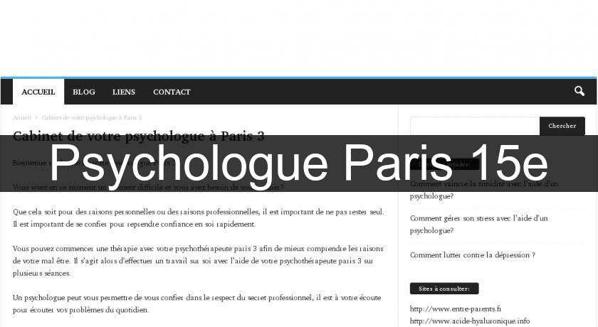 Psychologue Paris 15e