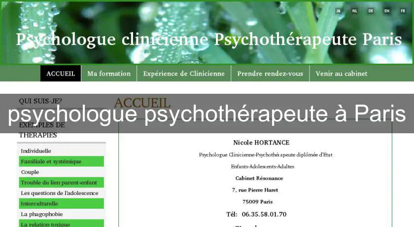 psychologue psychothérapeute à Paris