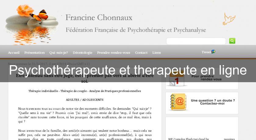 Psychothérapeute et therapeute en ligne Psychothérapeute et therapeute en ligne