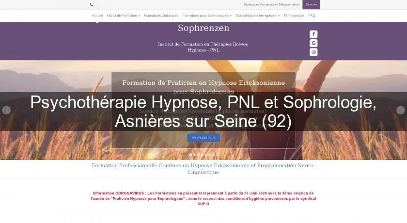 Psychothérapie Hypnose, PNL et Sophrologie, Asnières sur Seine (92)