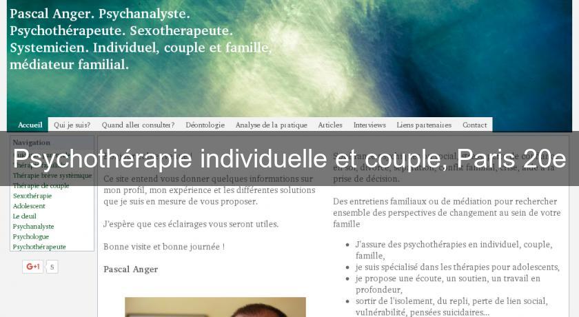 Psychothérapie individuelle et couple, Paris 20e Psychothérapie individuelle et couple, Paris 20e
