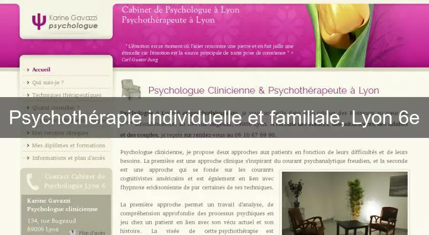 Psychothérapie individuelle et familiale, Lyon 6e