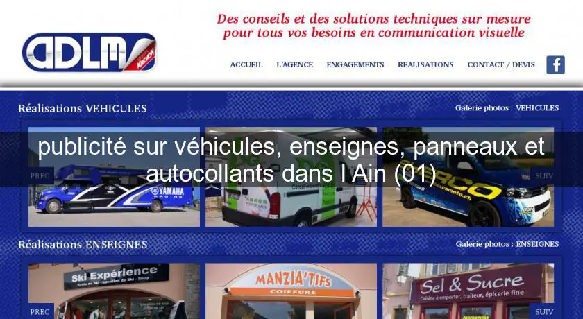 publicité sur véhicules, enseignes, panneaux et autocollants dans l'Ain (01)