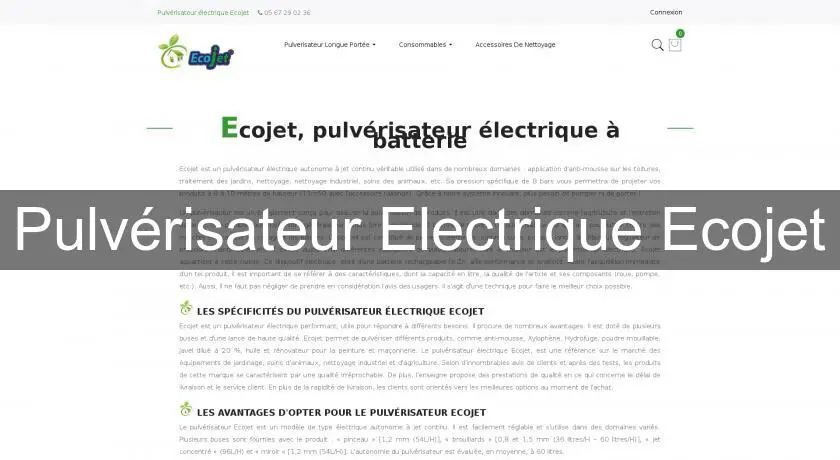 Pulvérisateur Electrique Ecojet