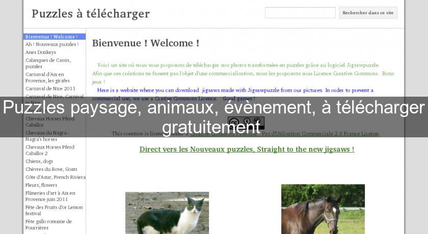 Puzzles paysage, animaux, évènement, à télécharger gratuitement Puzzles paysage, animaux, évènement, à télécharger gratuitement