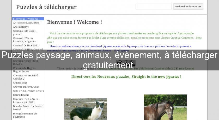 Puzzles paysage, animaux, évènement, à télécharger gratuitement 